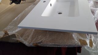 Encimera lavabo de resina blanca