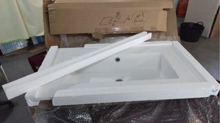 Encimera lavabo de resina blanca