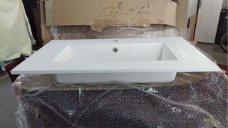 Encimera lavabo de resina blanca