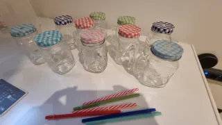 Set 10 Barattoli Vetro con Manico e Coperchi