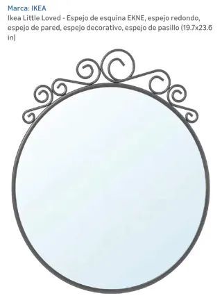 Espejo Redondo IKEA EKNE Decorativo