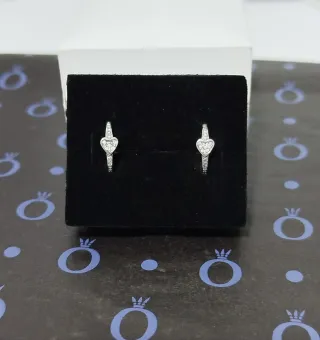 Pendientes De Aro Corazón Brillante
