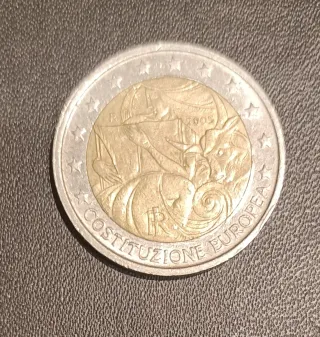 Moneda 2 Euros Italia 2005 Constitución Europea