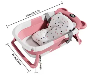 Bañera bebé plegable con termómetro