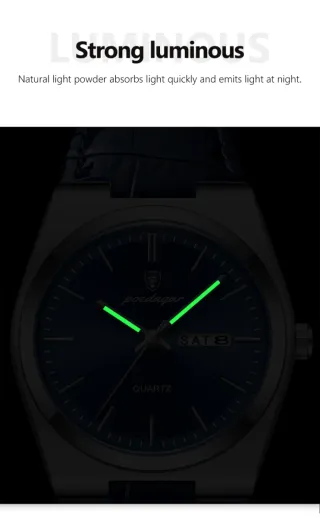 Reloj Poedagar Hombre Esfera Azul Correa Piel