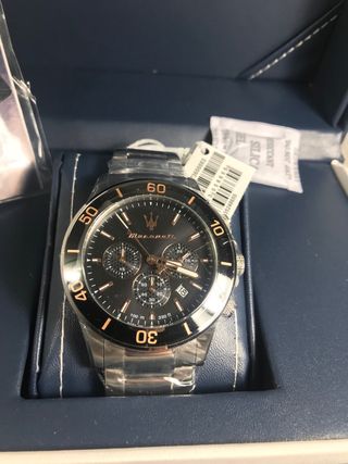 Reloj Maserati Cronógrafo Negro y Dorado
