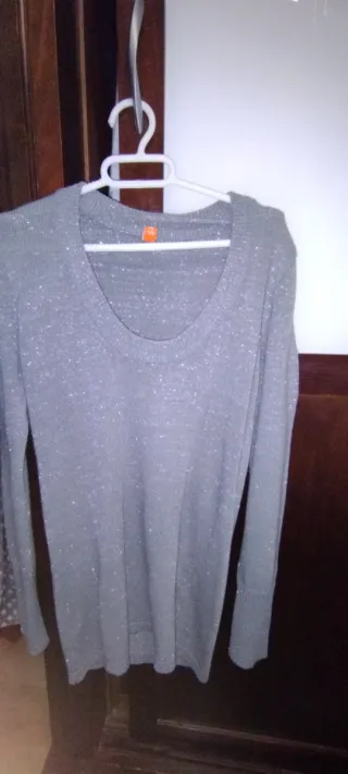 Jersey plateado mujer brillante