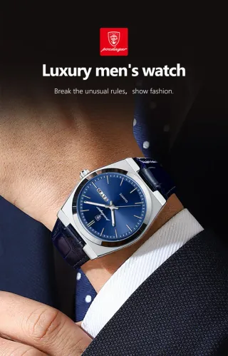 Reloj Poedagar Hombre Azul y Plateado