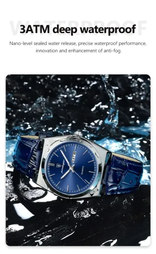 Reloj Poedagar Hombre Azul y Plateado