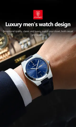 Reloj Poedagar Hombre Azul y Plateado