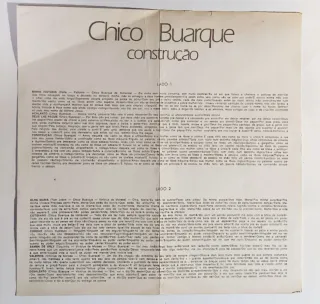 Chico Buarque - Construção --  Vinile Brasile 1971
