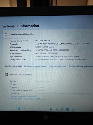 Portátil pc HP - 8GB RAM, 120GB SSD