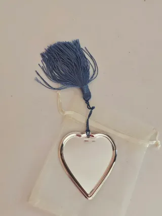 Punto de libro corazón plata de Ley