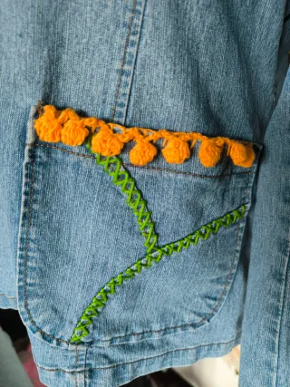 Americana Vaquera Talla XXL con Crochet