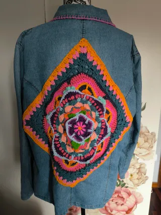 Americana Vaquera Talla XXL con Crochet