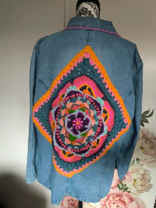 Americana Vaquera Talla XXL con Crochet