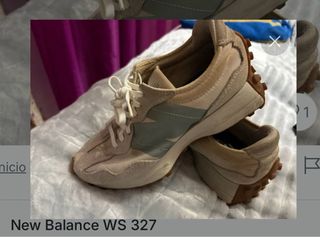 New Balance WS 327 Mujer Beige/Teal