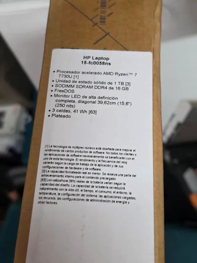 HP Laptop 15,6 1TB 16GB RAM Ryzen 7.