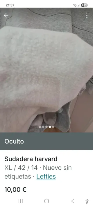 Sudadera Harvard Gris XL