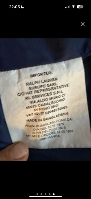 Plumas Ralph Lauren niño/niña azul