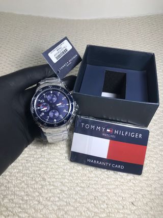 Reloj Tommy Hilfiger Cronógrafo Azul y Plateado