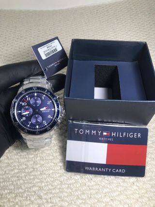 Reloj Tommy Hilfiger Cronógrafo Azul y Plateado