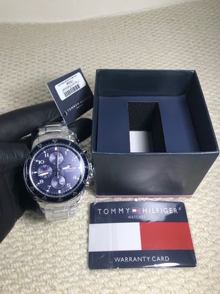 Reloj Tommy Hilfiger Cronógrafo Azul y Plateado