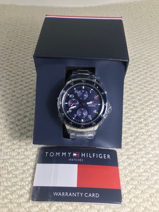 Reloj Tommy Hilfiger Cronógrafo Azul y Plateado