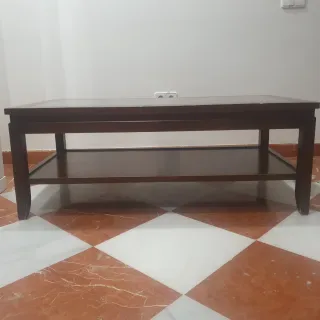 Mesa de centro de madera y cristal