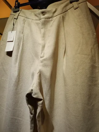 Pantalones Chinos LANION Lino Piqué Talla M