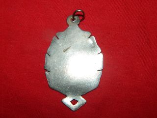 Antigua Medalla plata Virgen Maria con Niño Jesus