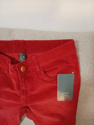 Pantalón niña Zara rojo nuevo