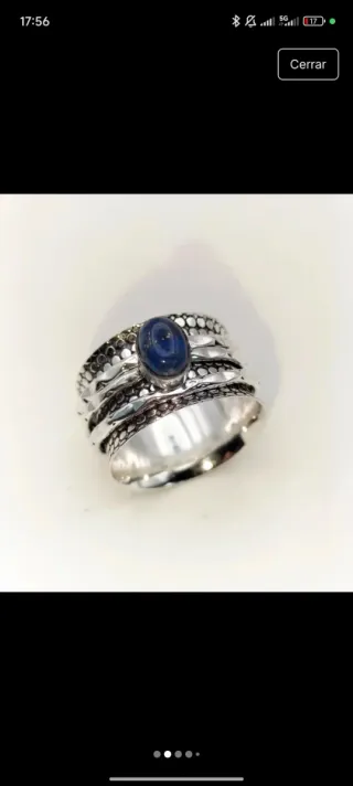 Anillo de meditación giratorio con lapislázuli