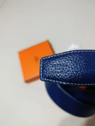 Cinturón Hermès Azul y Plateado