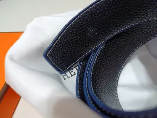 Cinturón Hermès Azul y Plateado