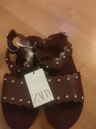 Sandalias Zara Marrones Talla 38