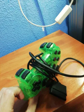 Mando PS2 Transparente Verde