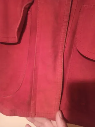 Chaqueta de ante roja