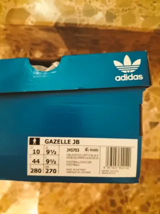 Adidas Gazelle Negras y Doradas Talla 44
