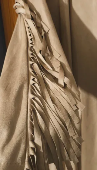 Chaqueta Mango larga flecos talla única