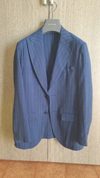 Giacca blu a righe DAN JOHN