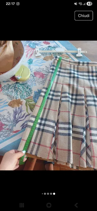 Gonna Burberry a quadri taglia italiano 40