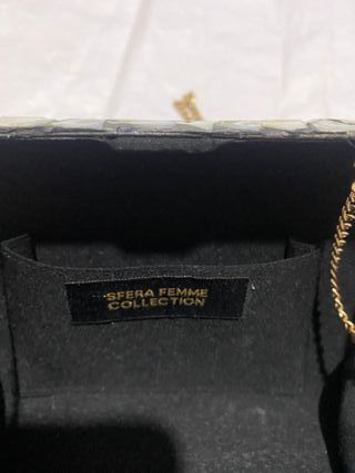 Bolso de fiesta con cadena plateado