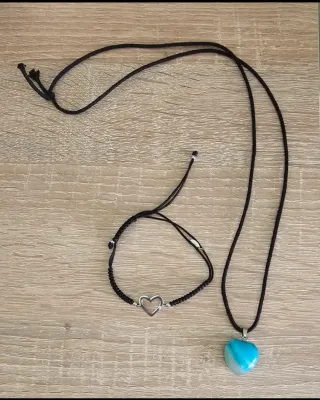 Conjunto Pulsera y Colgante Corazón