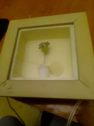 Cuadro decorativo flor morada y verde