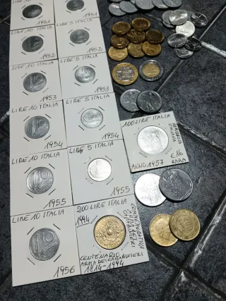 50 monete Italia £. 5-10-20-50- 100-200-500-1000