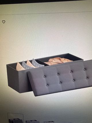 Puff Almacenaje Tapizado Negro