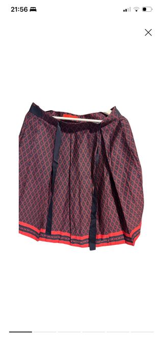 Falda Carolina Herrera Diamantes Azul y Rojo