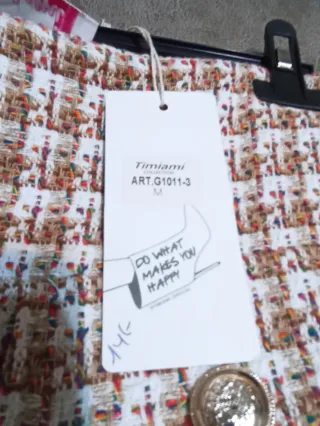 Falda tweed verde y beige