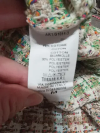 Falda tweed verde y beige